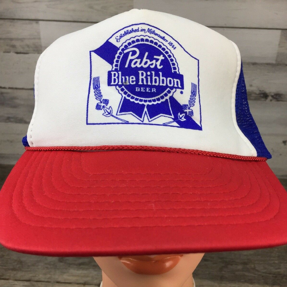 Vtg Nissun Pabst Blue Ribbon Trucker Hat Baseball